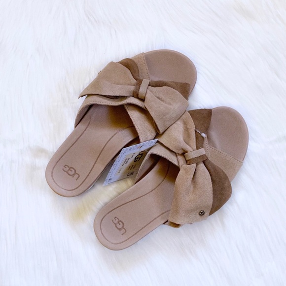 UGG Joanie Bronzer Suede Slip-On Platform Sandals - Picture 4 of 7